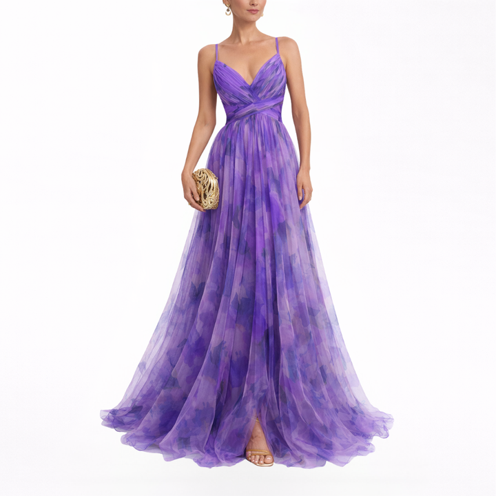 Gisèle | Charmante robe longue à motif floral