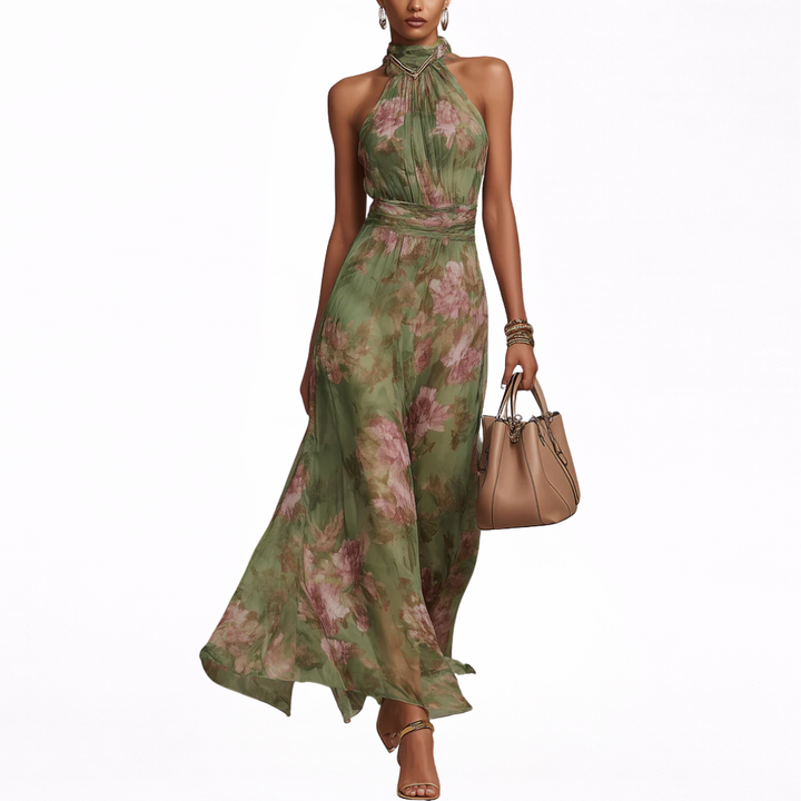 Livie | Robe longue dos nu fleurie