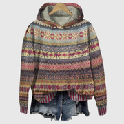 Solène | Pull Capuche Motif Ethnique