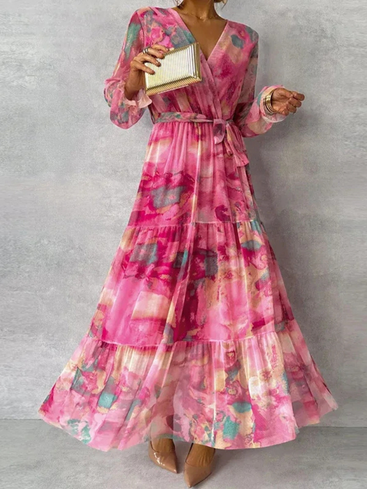 Sophie | Robe longue florale élégante pour les invités du mariage