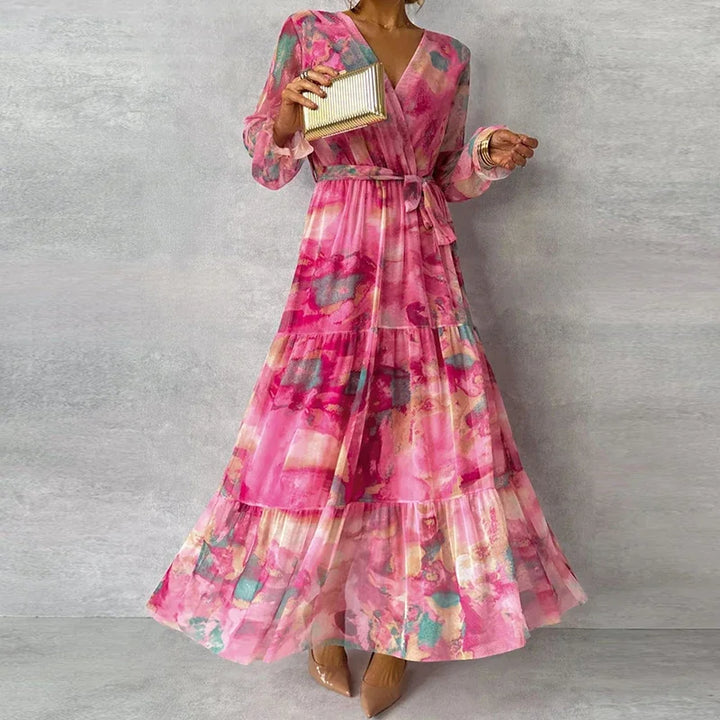 Sophie | Robe longue florale élégante pour les invités du mariage