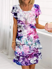 Célénia | Robe Élégante Galaxie Florale