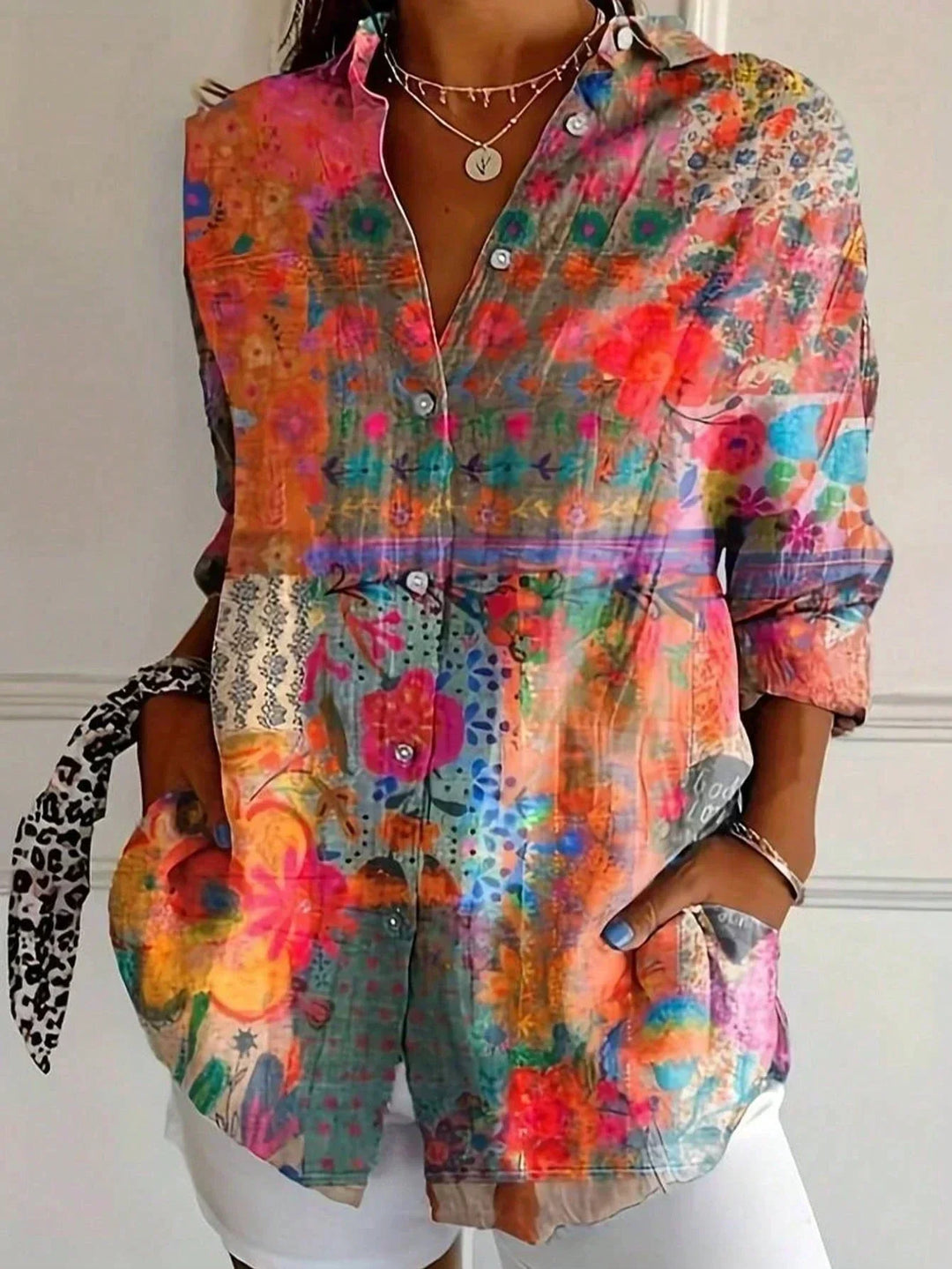 Zaria – Blouse colorée à motifs