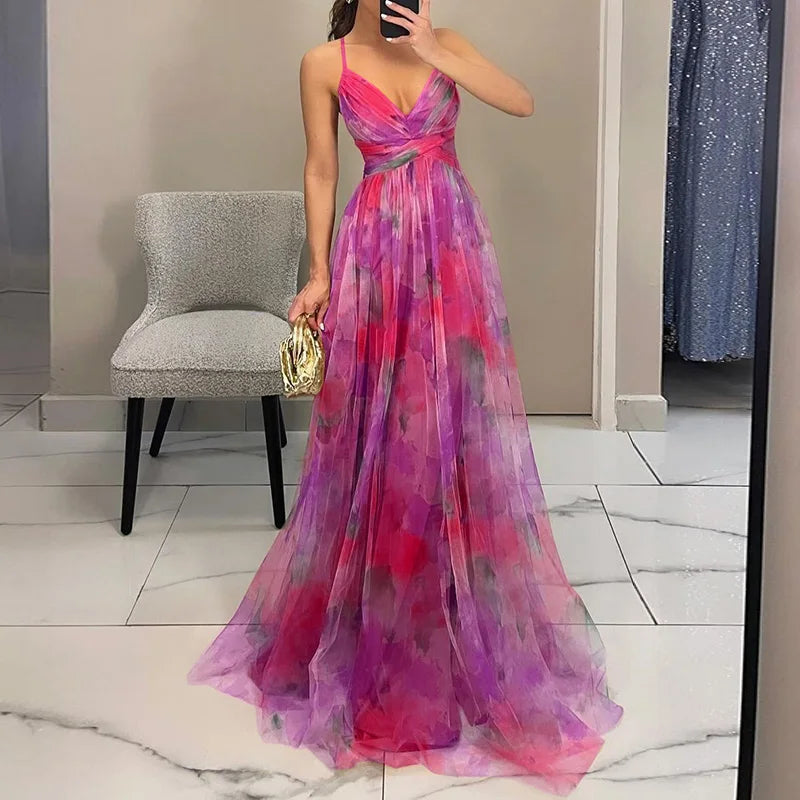 Gisèle | Charmante robe longue à motif floral