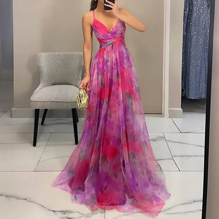Gisèle | Charmante robe longue à motif floral