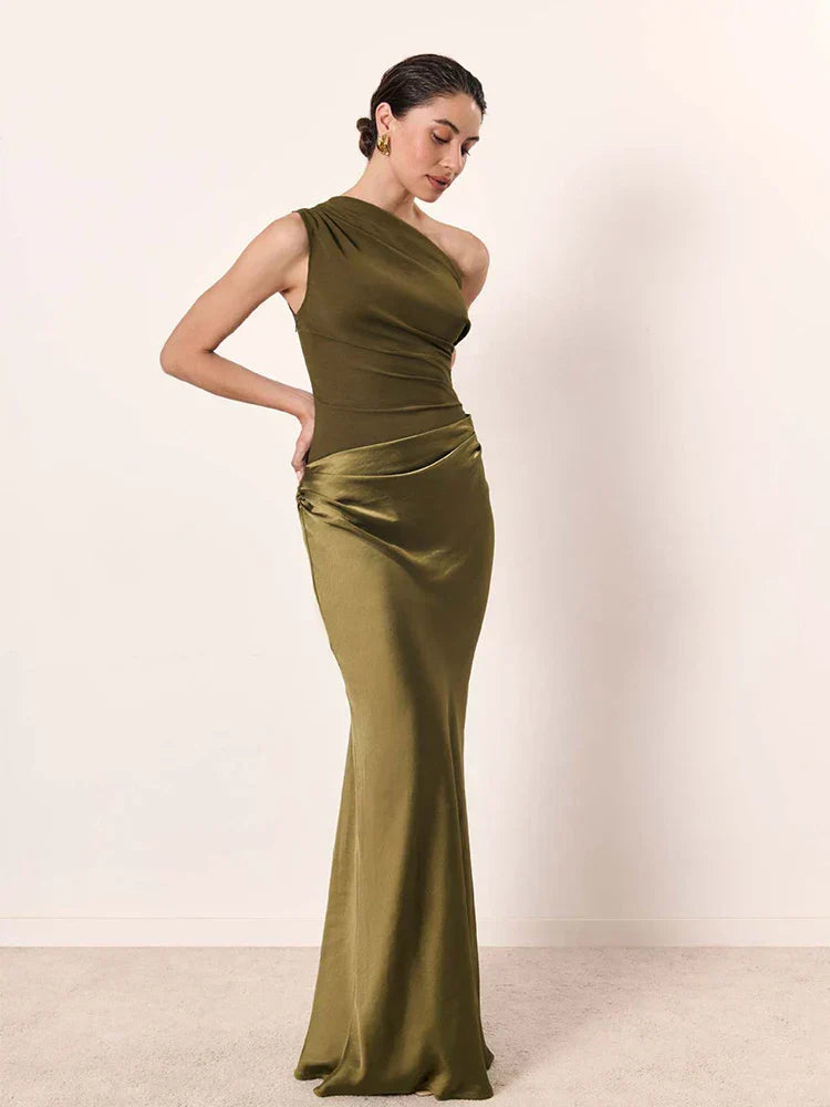 Robe longue de Wina en Satin