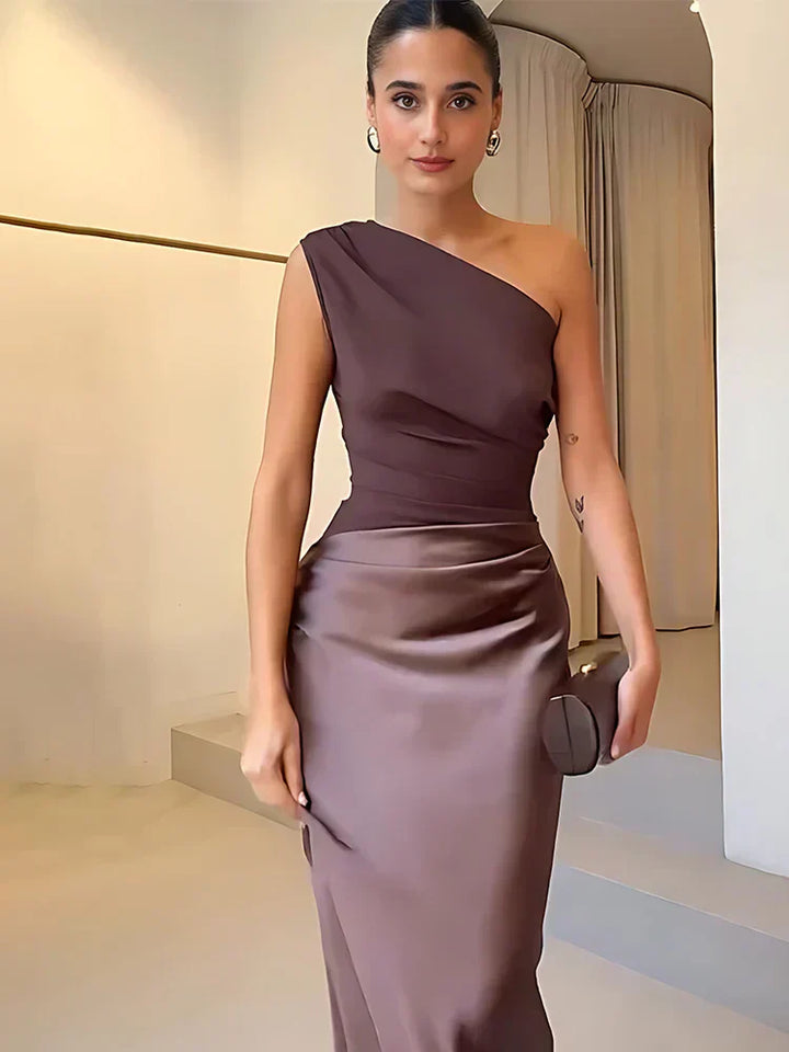 Robe longue de Wina en Satin