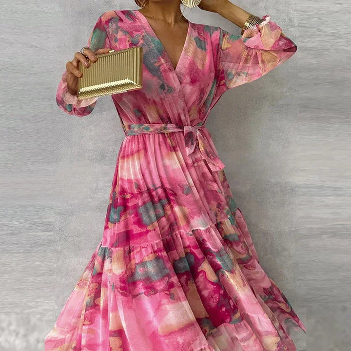 Sophie | Robe longue florale élégante pour les invités du mariage