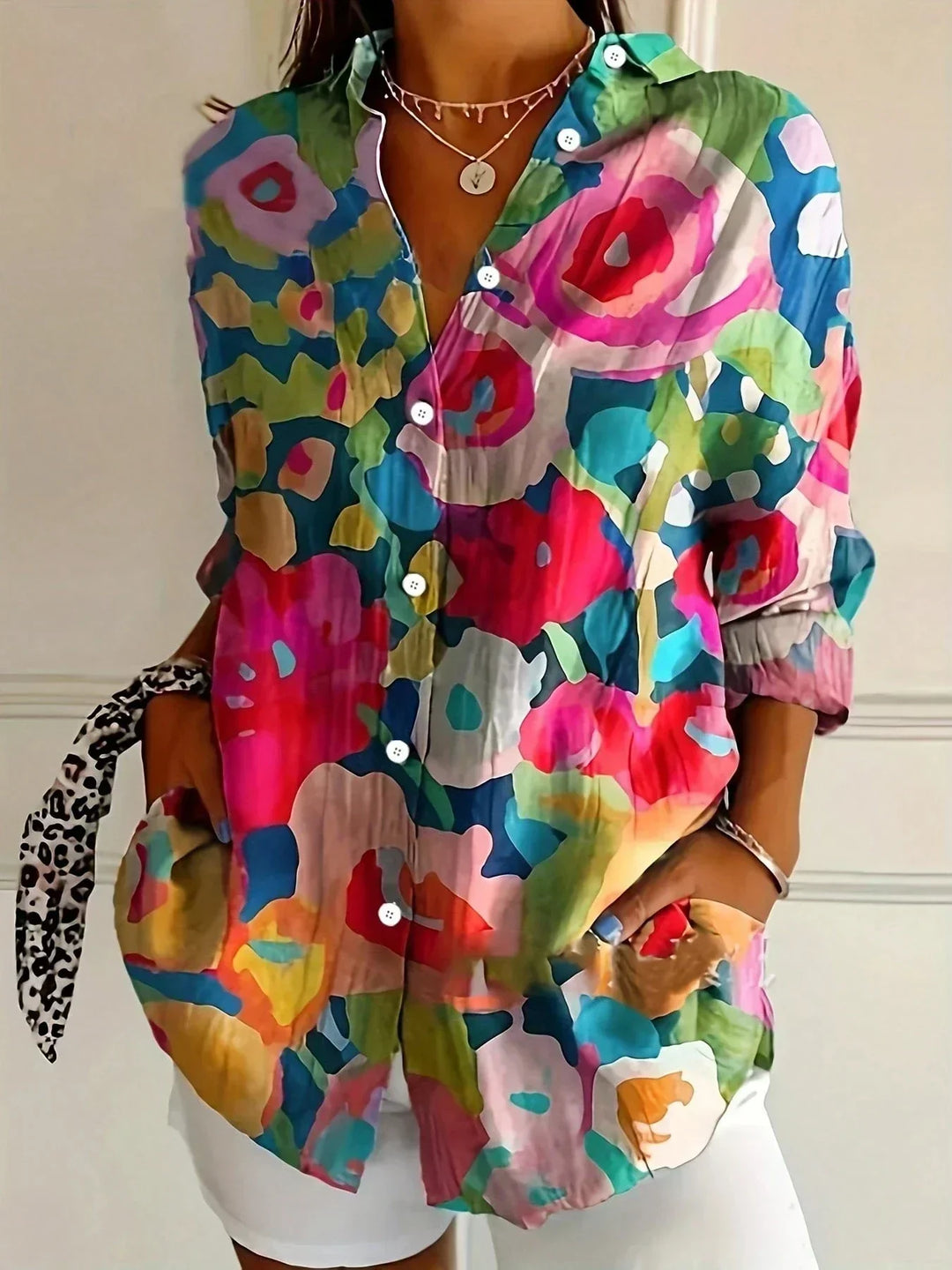 Zaria – Blouse colorée à motifs