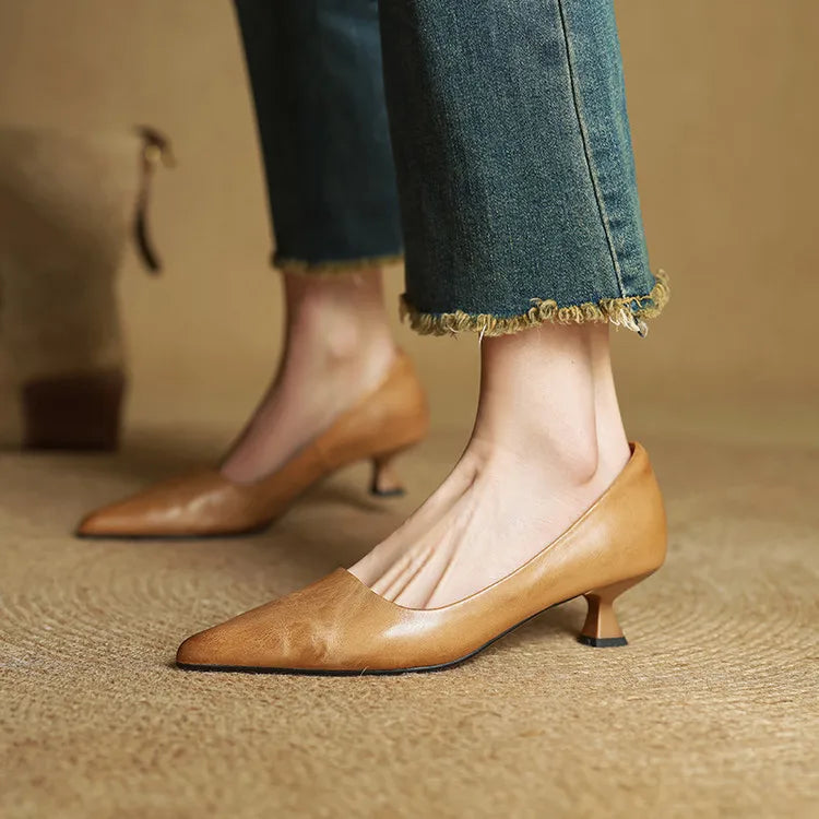 Melisandra – Escarpins à talons en cuir