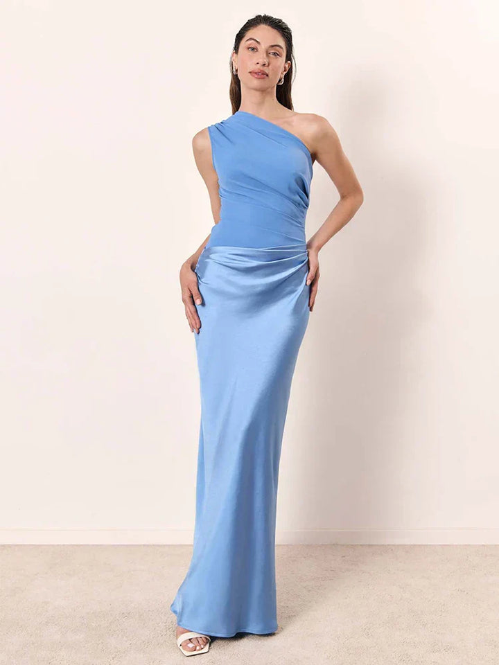 Luna™ | Robe longue en satin avec fente