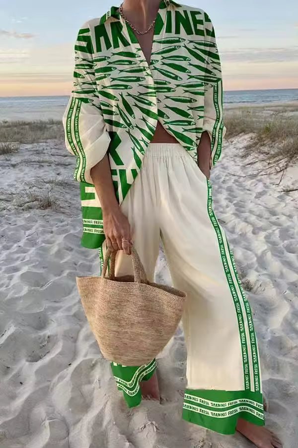Linda | Ensemble d'été ample et élégant avec un motif