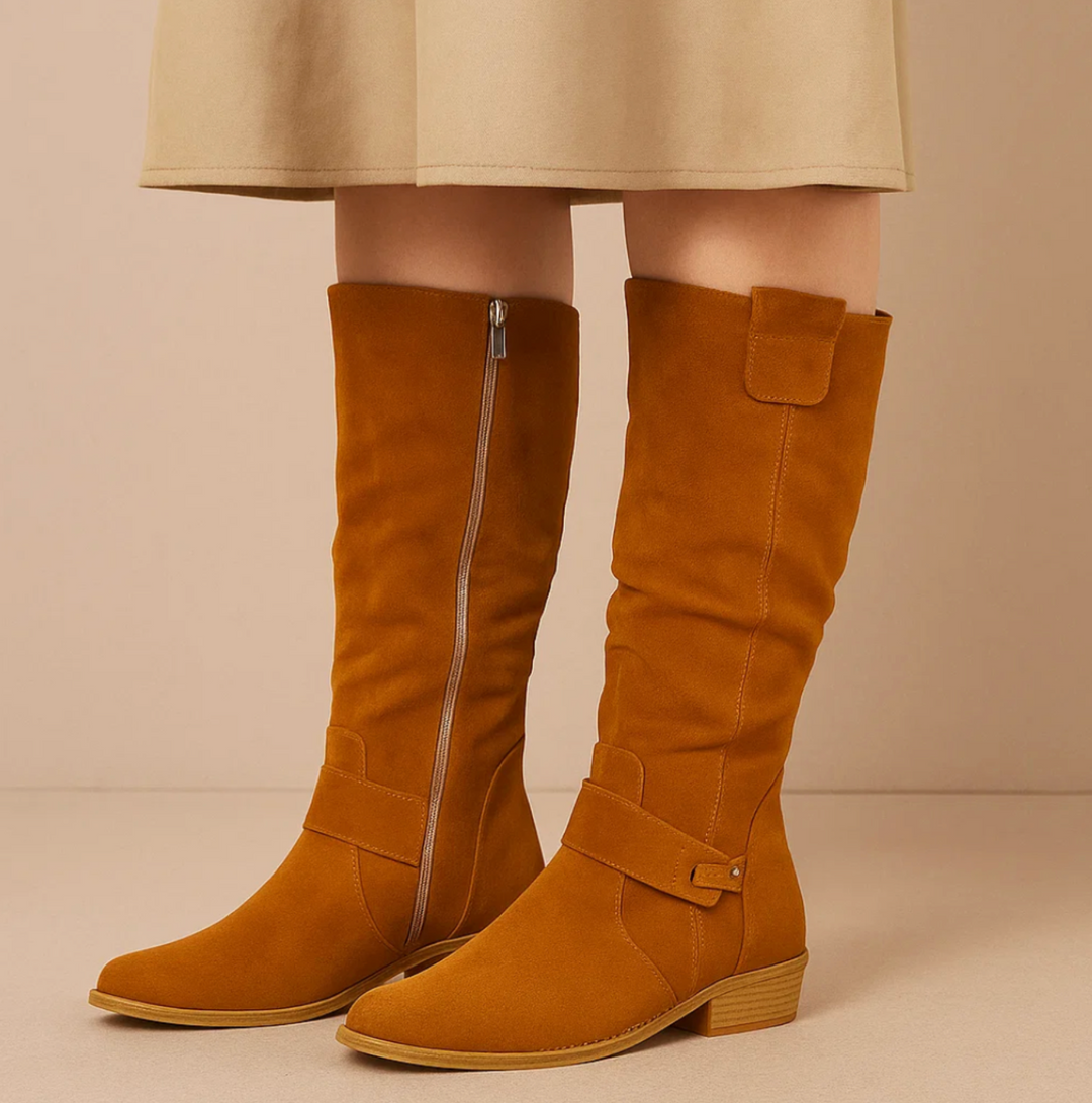 Belisa – Bottines en daim avec fermeture éclair