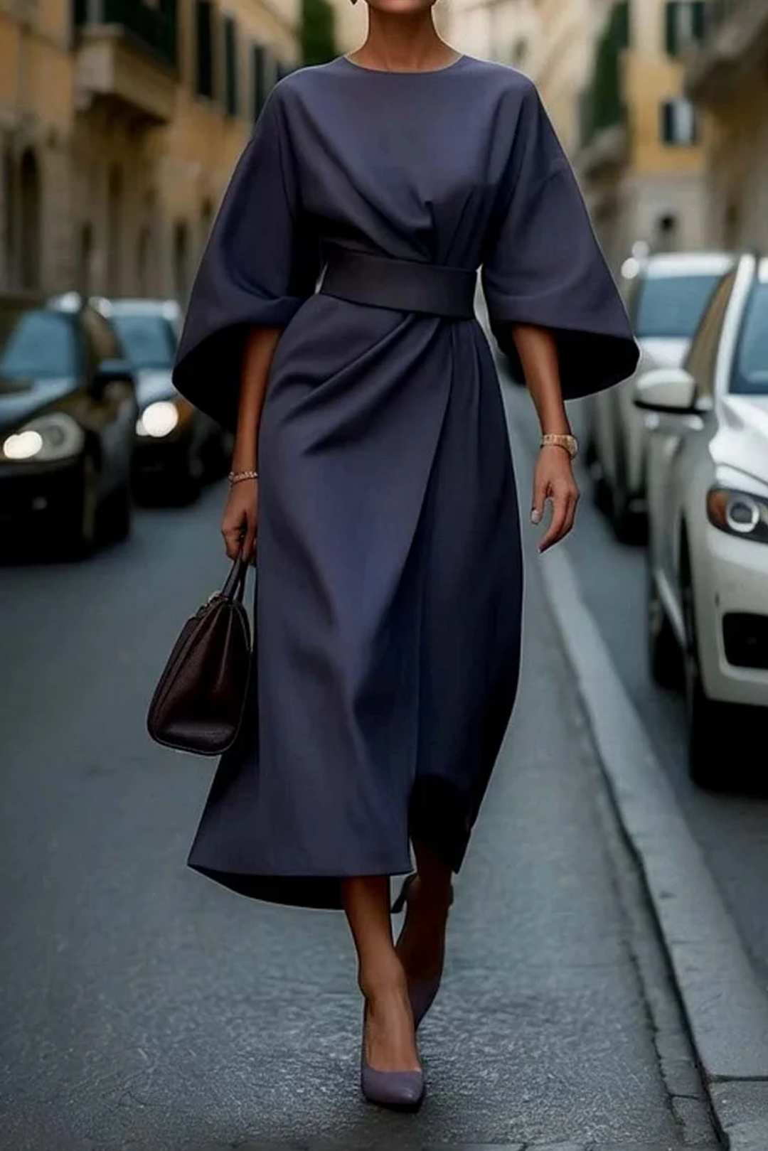 Matsliah™ | Robe élégante à manches bouffantes