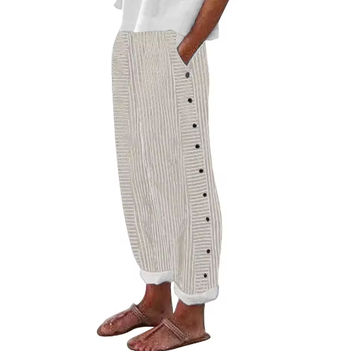 Sharon | Pantalon d'été confortable à rayures et coupe ample