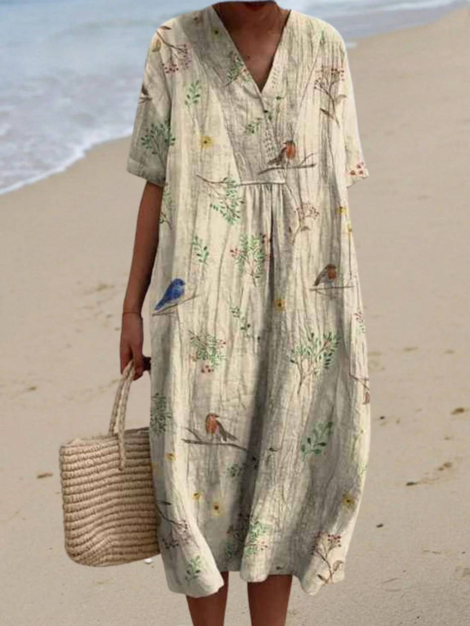 Margaret - Robe d'été à motif floral vibrant