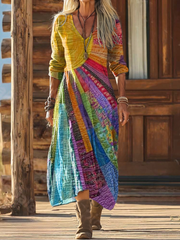 Héloïse | Robe Imprimée Patchwork Bohème