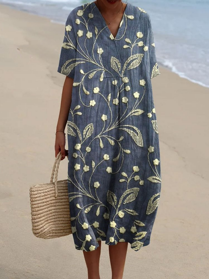 Éléonore | Robe longue florale confortable pour l’été