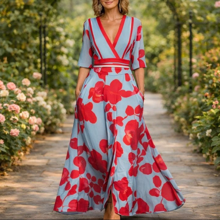 Mila™ - Robe longue douce avec décolleté en V