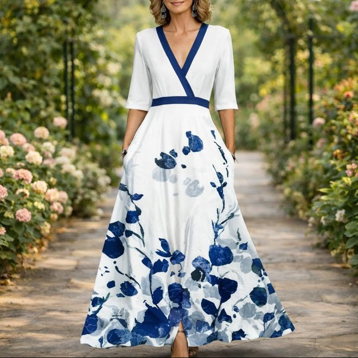 Mila™ - Robe longue douce avec décolleté en V