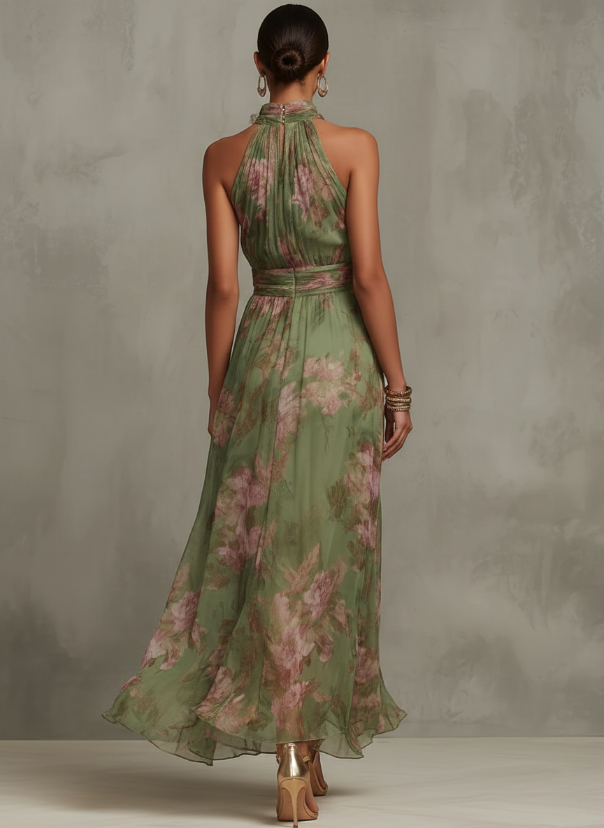 Livie | Robe longue dos nu fleurie