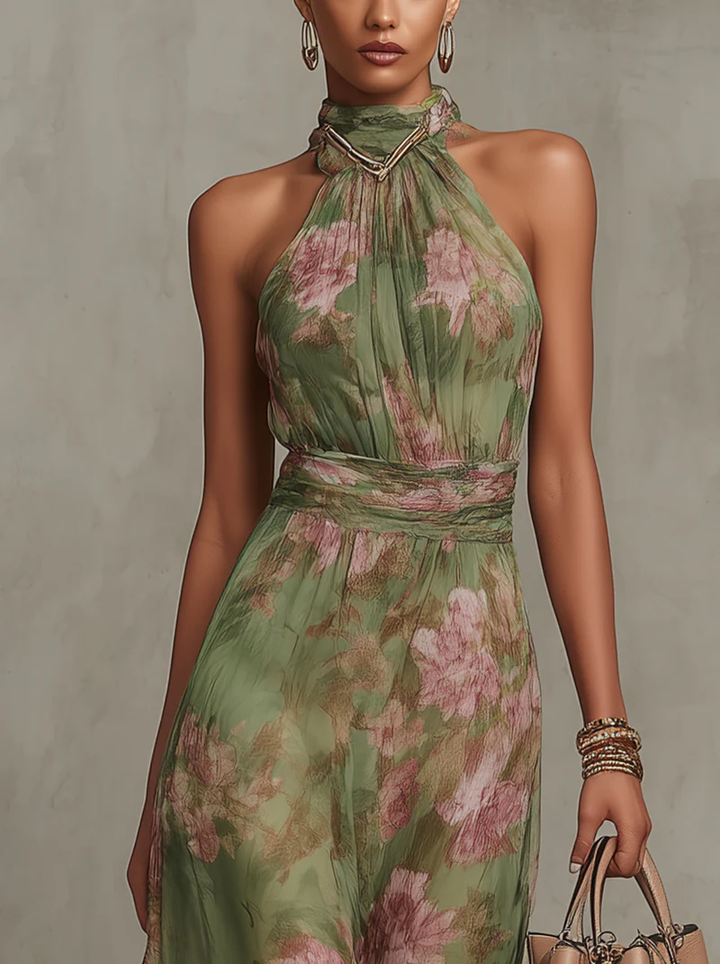 Livia - Robe longue élégante à motif floral