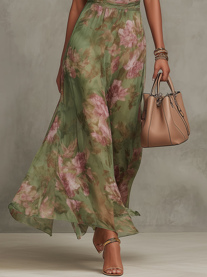 Livie | Robe longue dos nu fleurie