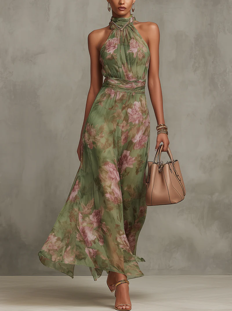 Livie | Robe longue dos nu fleurie