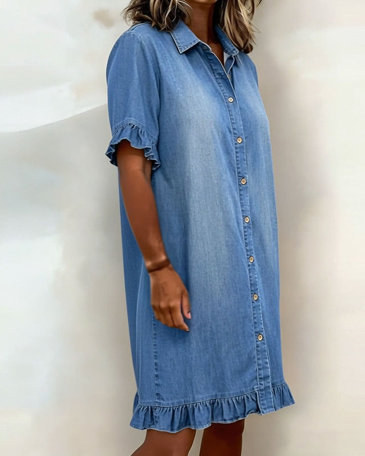 Robe en jean confortable avec vague flatteuse