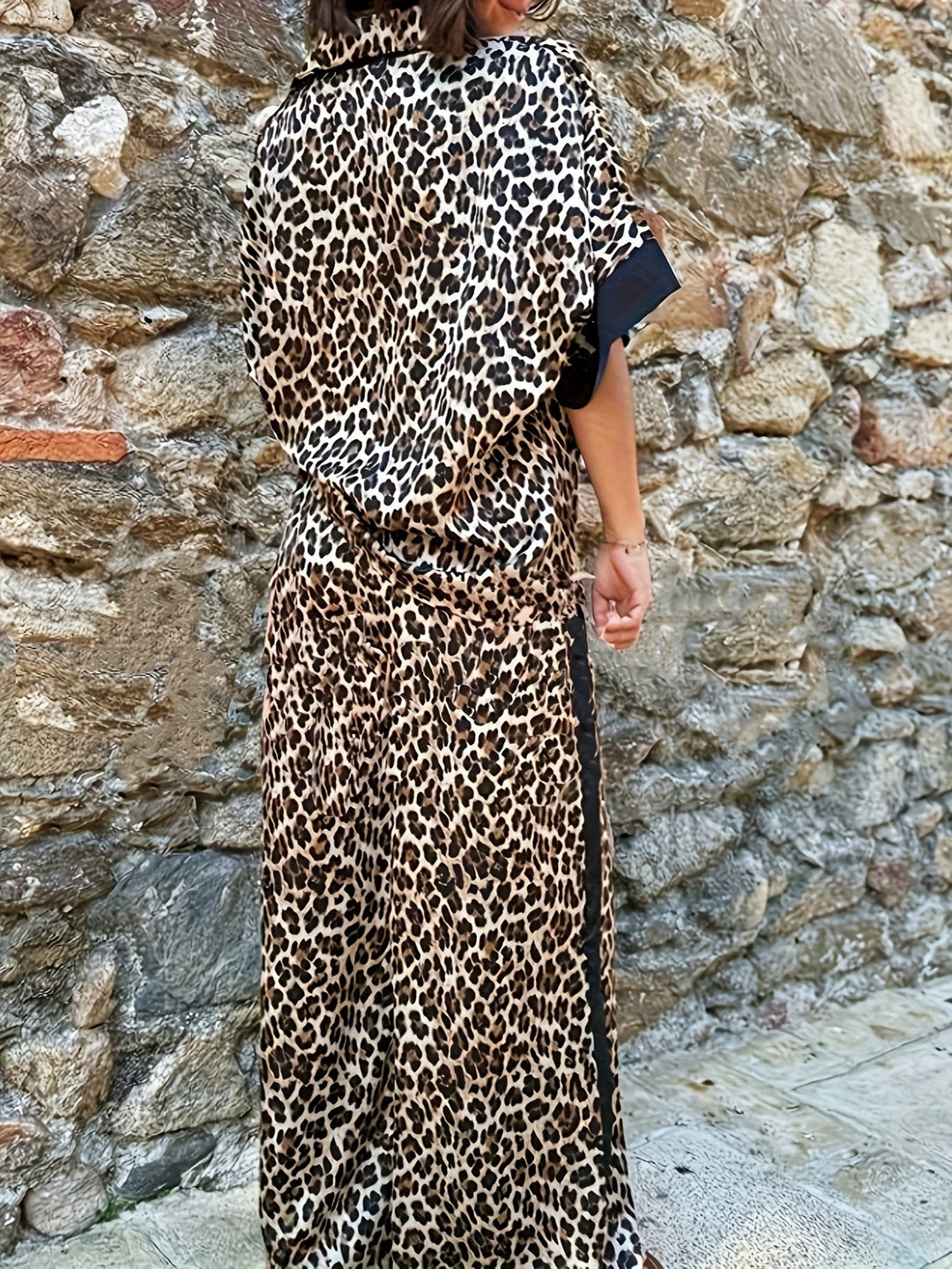 Delfina – Ensemble d'été à imprimé léopard coloré