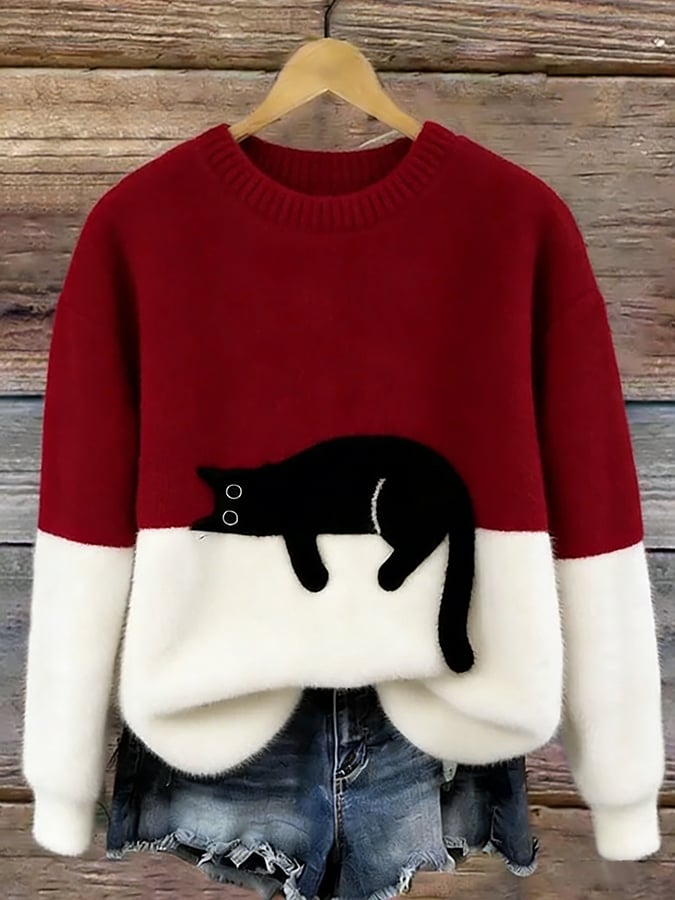 Ulmira – Sweat avec un chat graphique
