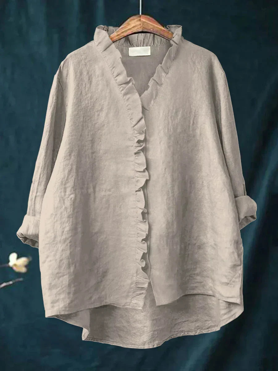 Anevia – Chemise à volants en coton et lin