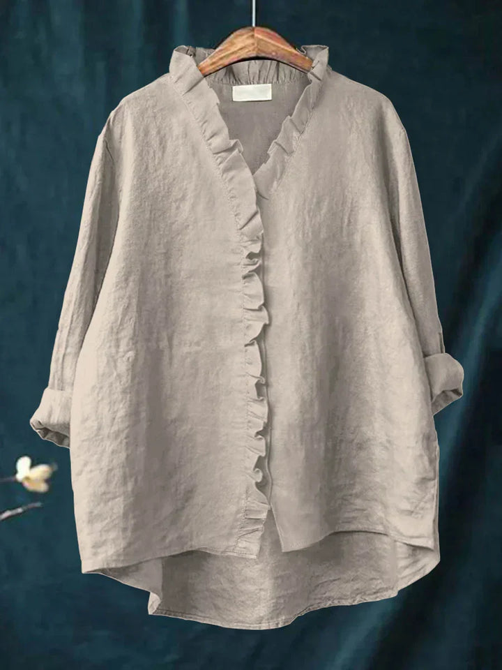 Anevia – Chemise à volants en coton et lin