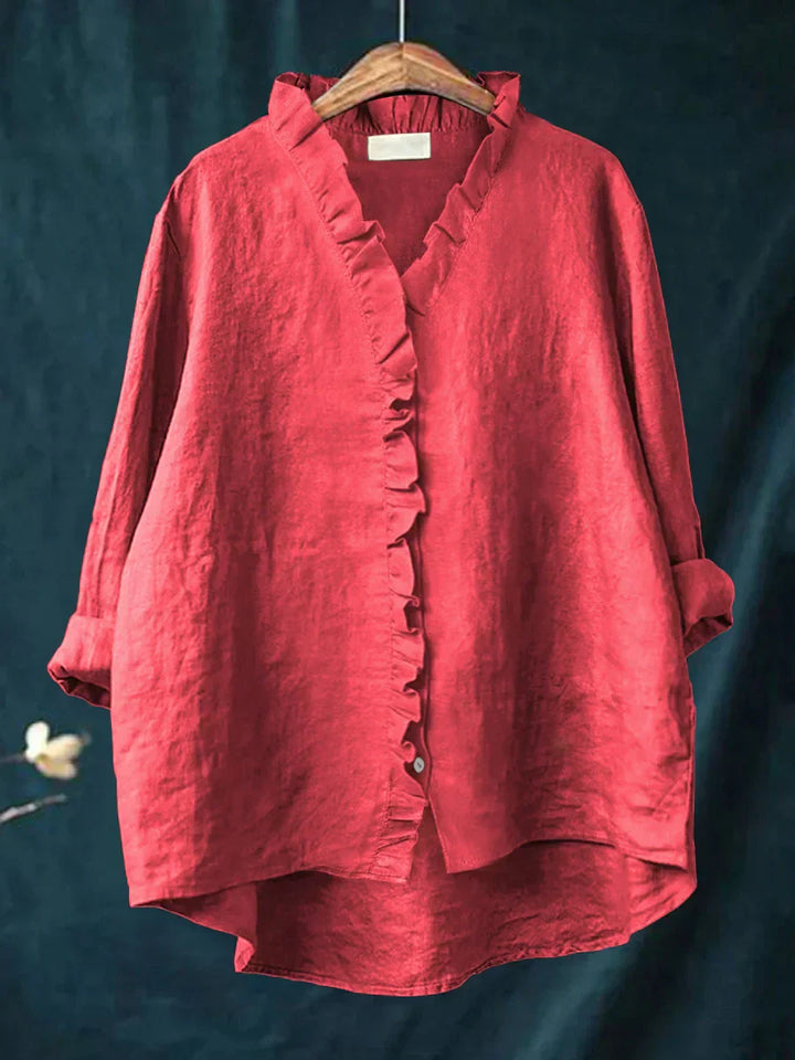 Anevia – Chemise à volants en coton et lin