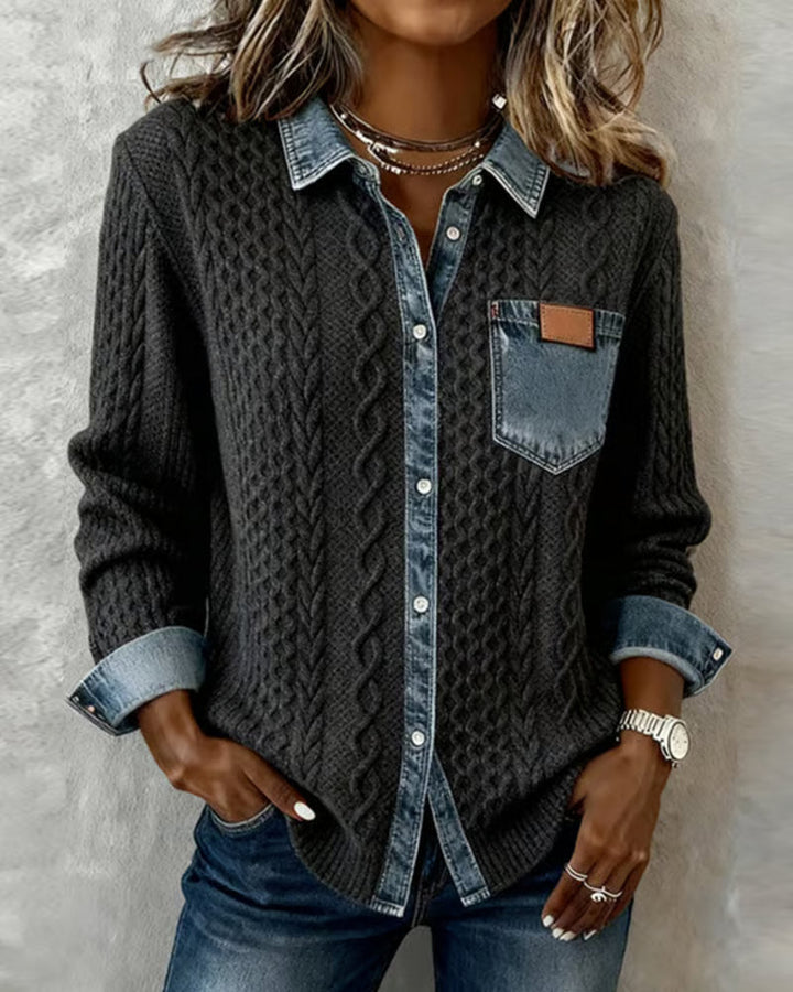 Thalira – Chemise décontractée patchwork