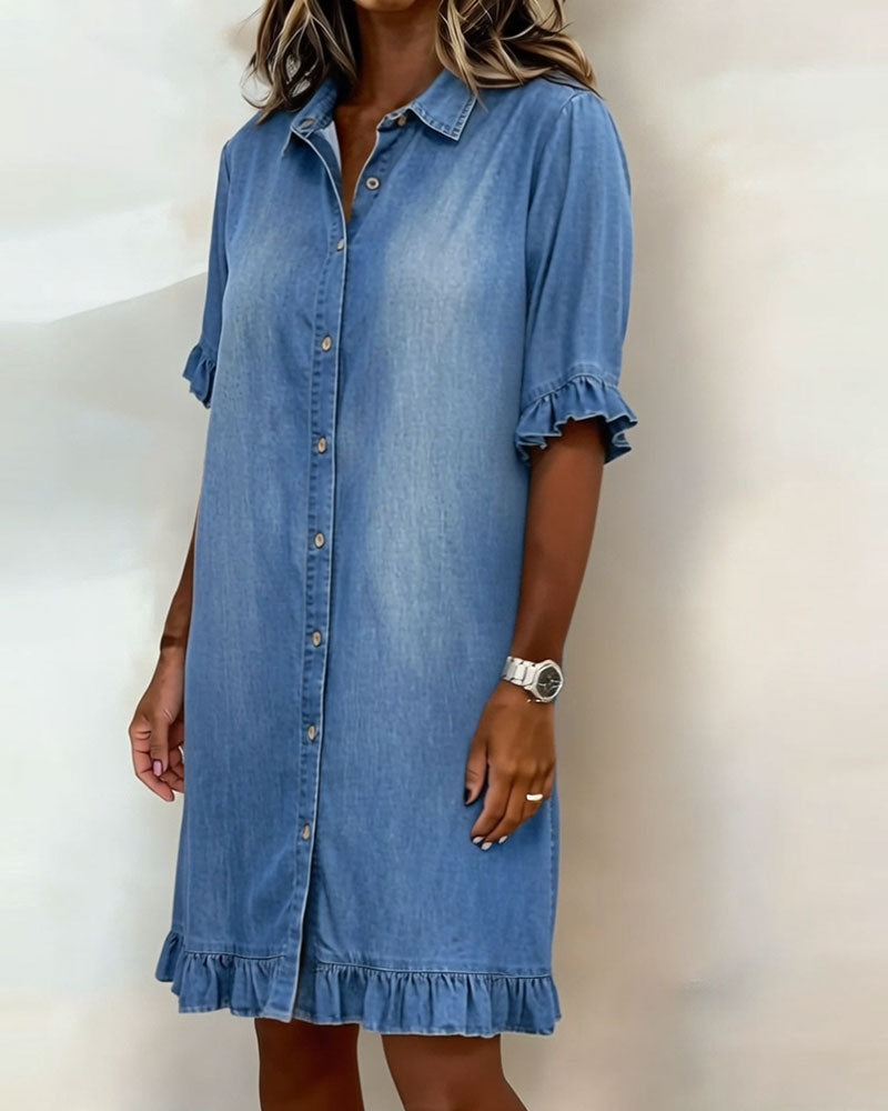 Robe en jean confortable avec vague flatteuse