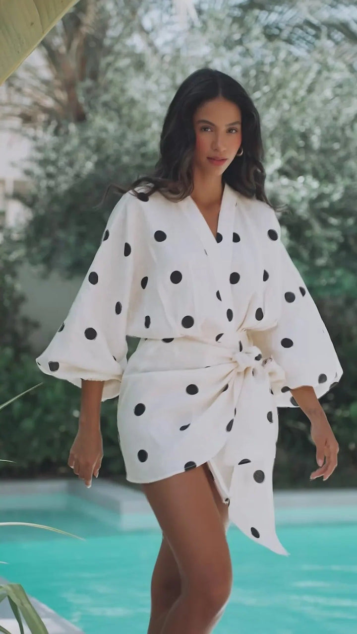 Elowina – Blouse en lin à manches bouffantes