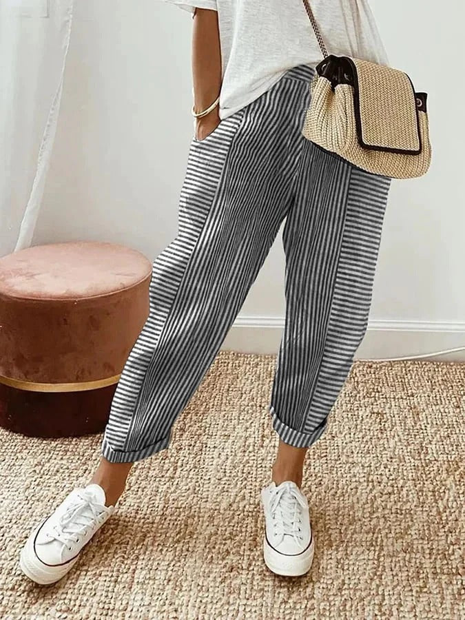 Amynelle | Pantalon d'été court ample à rayures