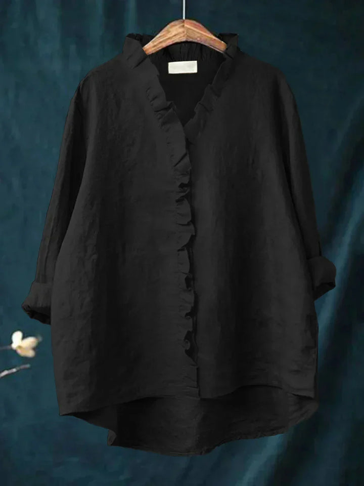 Anevia – Chemise à volants en coton et lin