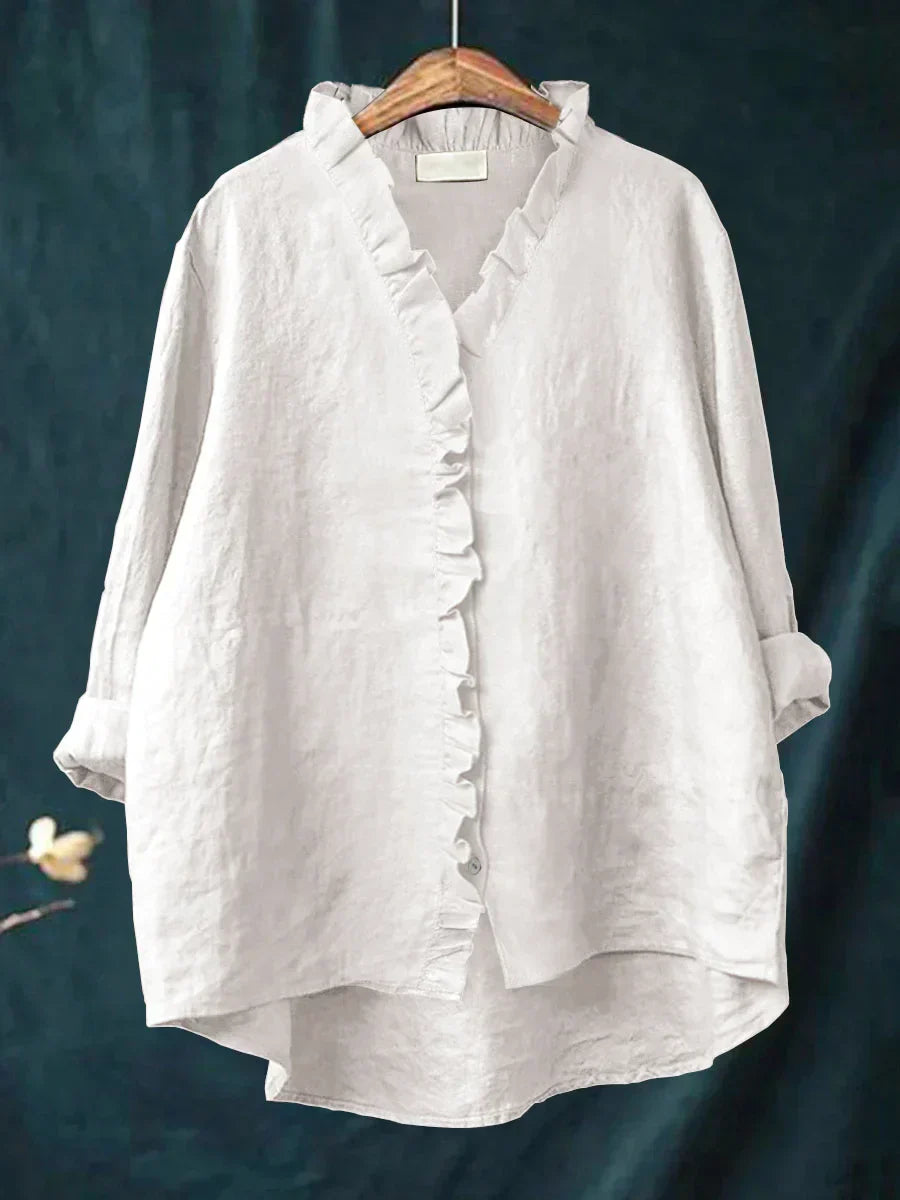 Anevia – Chemise à volants en coton et lin