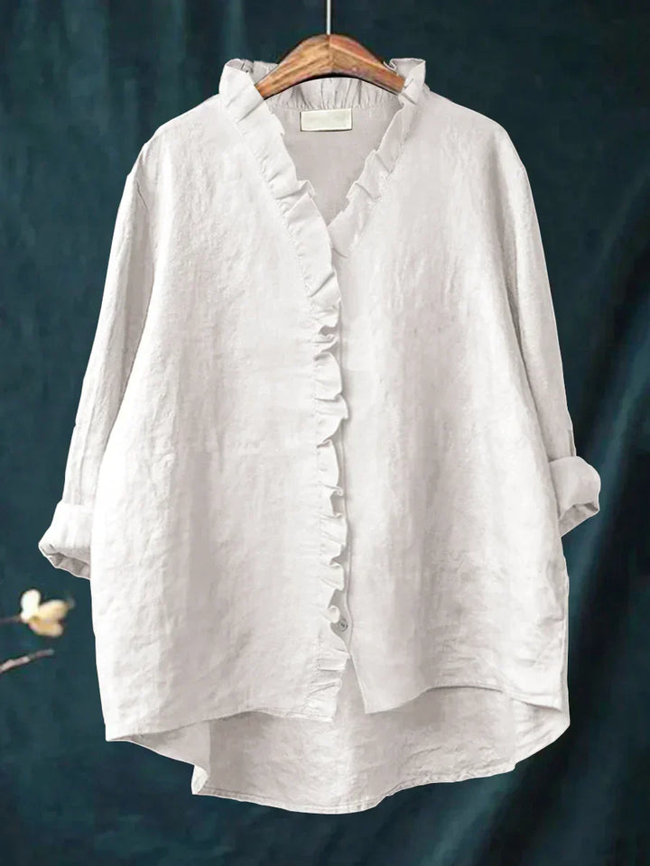 Anevia – Chemise à volants en coton et lin