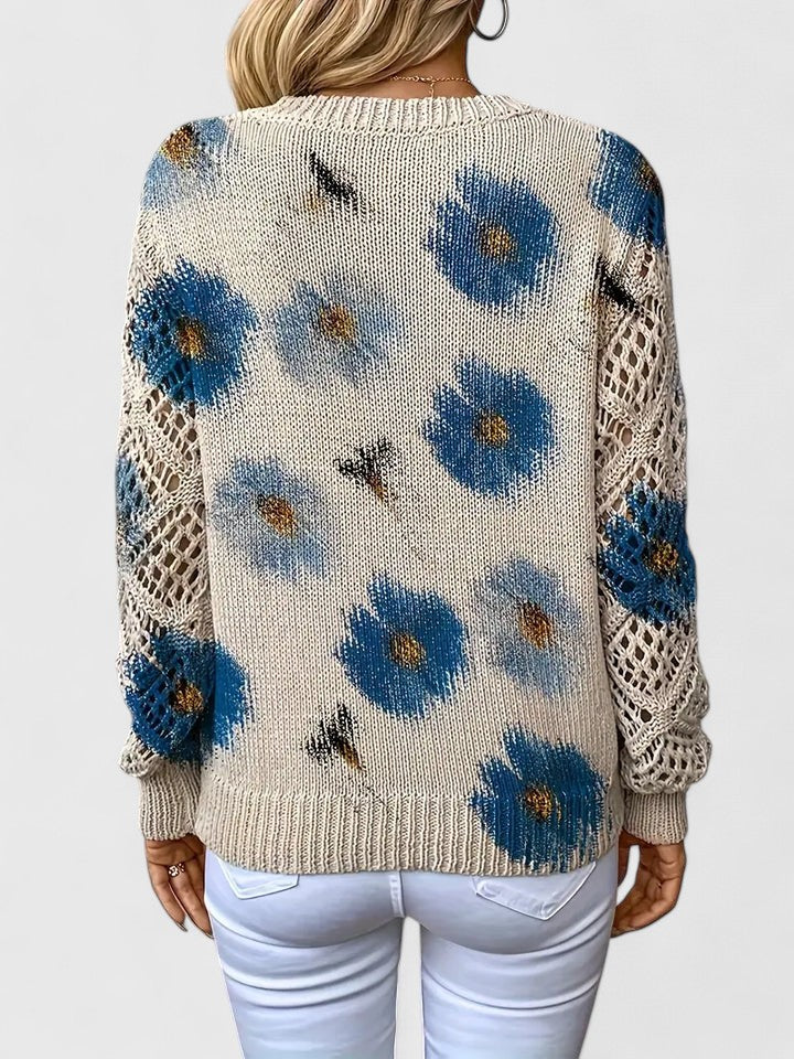 Wysława – Pull élégant avec des fleurs