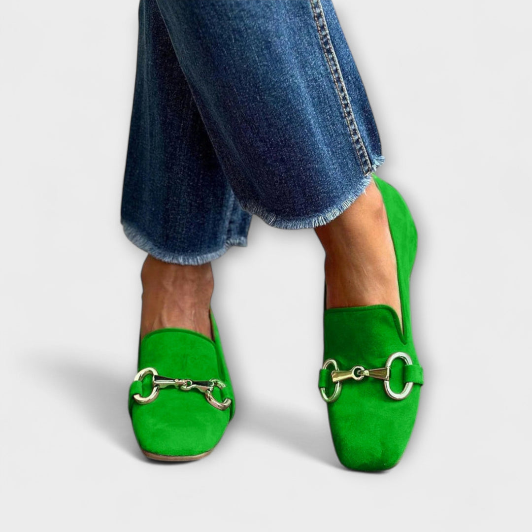 Verona | Mocassins Suédés Vert Éclat