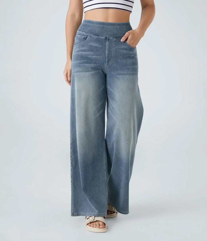 Wszemiła – Pantalon taille haute confortable