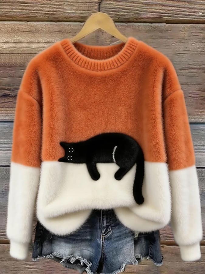 Ulmira – Sweat avec un chat graphique