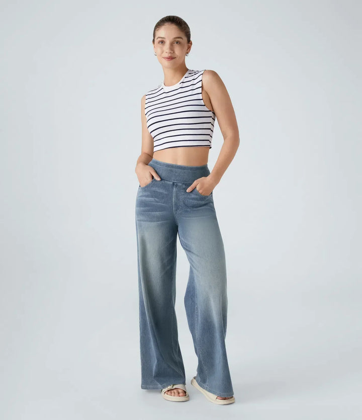Wszemiła – Pantalon taille haute confortable