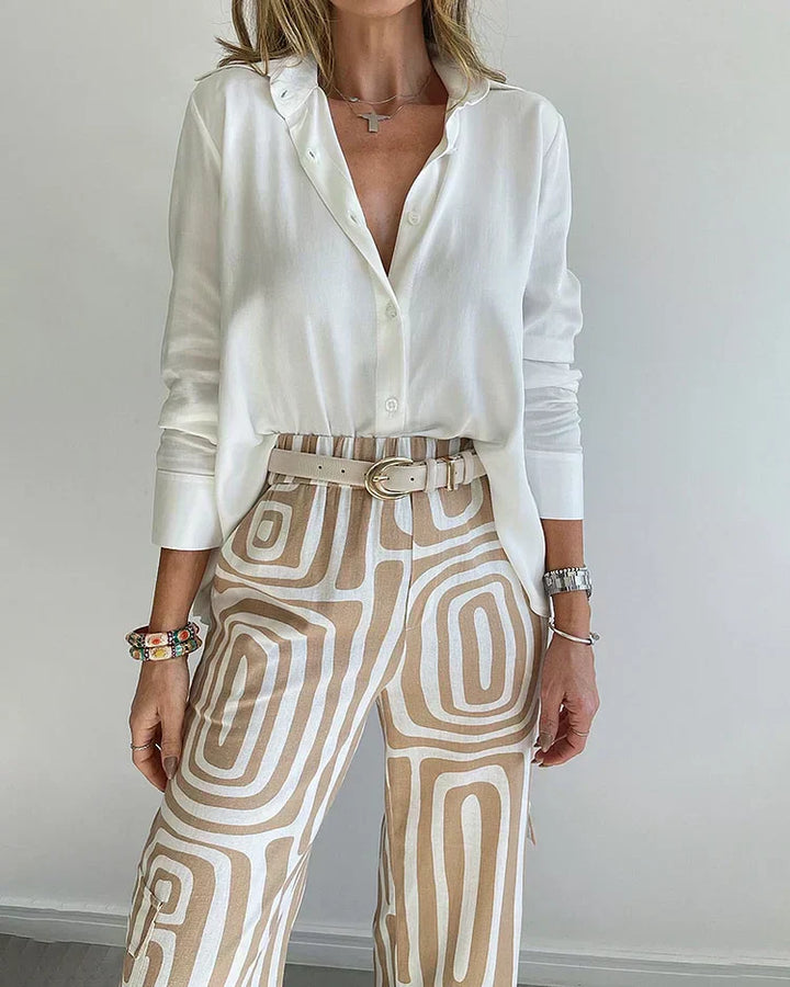 Liora | Ensemble d'été élégant imprimé avec jambes larges
