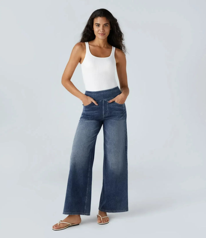 Wszemiła – Pantalon taille haute confortable