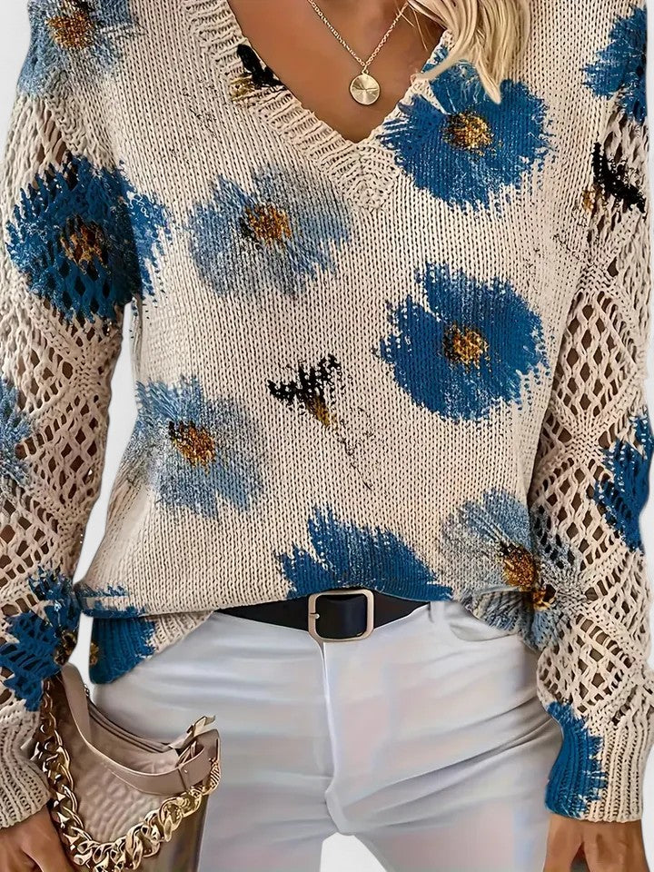 Wysława – Pull élégant avec des fleurs