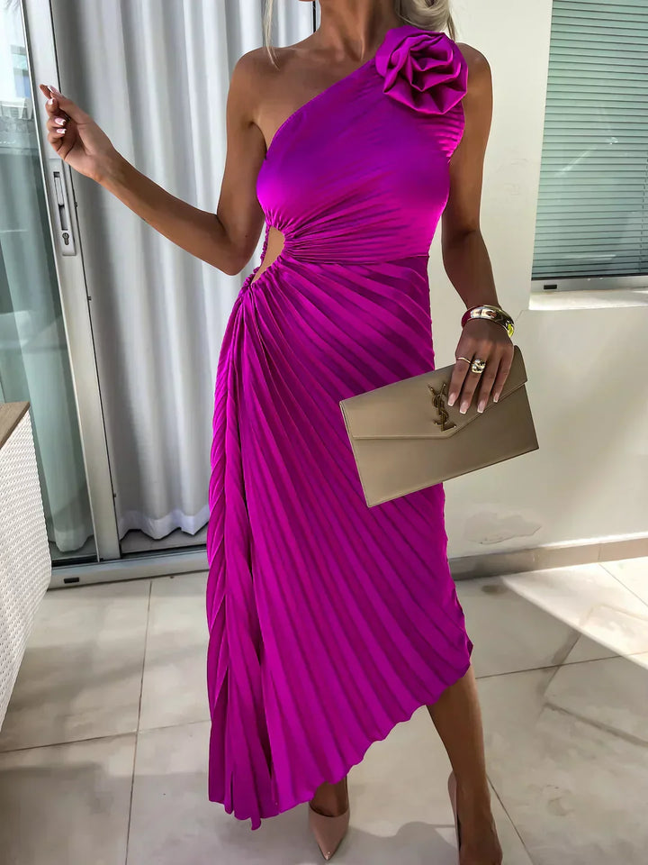 Eya™ | Robe longue florale élégante à une épaule